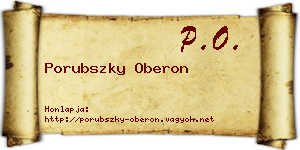 Porubszky Oberon névjegykártya
