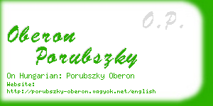oberon porubszky business card